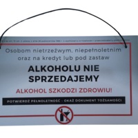TABLICZKA INFORMACYJNA SPRZEDAŻ ALKOHOLU