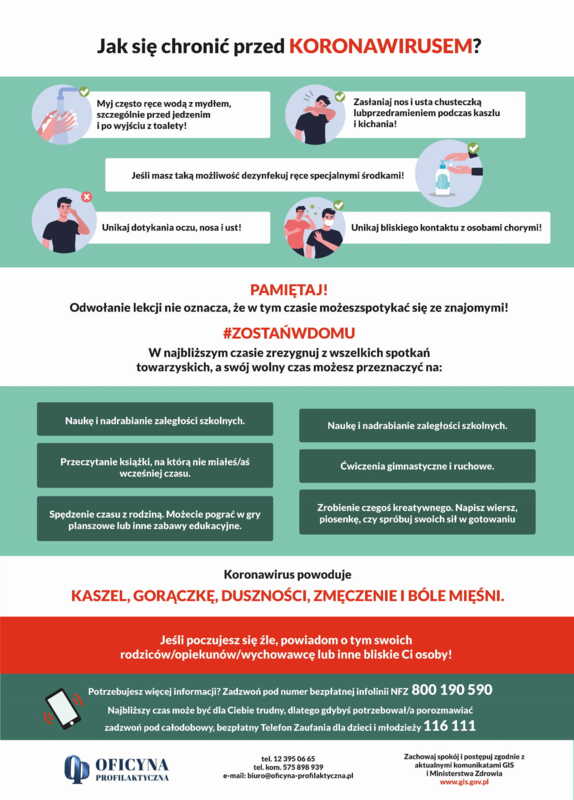 Plakat: Prewencja Koronawirus