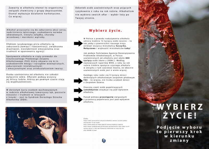 Ulotka: Alkohol Wybierz Życie (Dorośli)