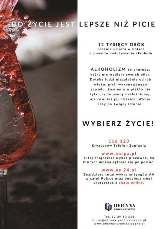 Plakat: Alkohol Wybierz Życie (Dorośli)