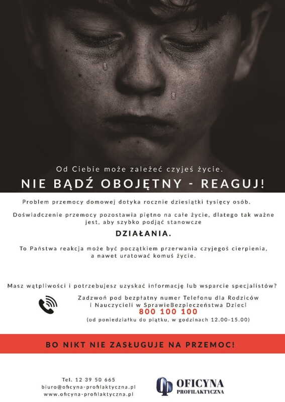 Plakat: Nie Bądź Obojętny - Reaguj (Pedagodzy)