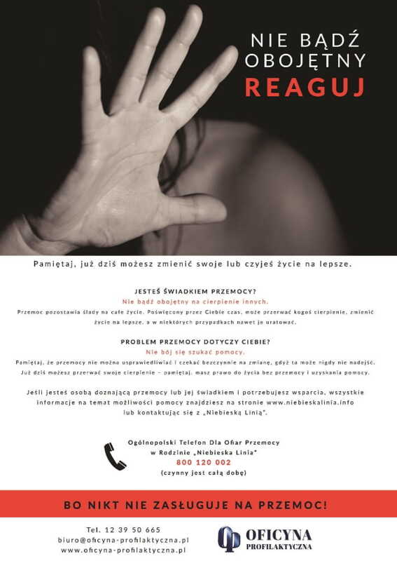 Plakat: Nie Bądź Obojętny - Reaguj (Dorośli)