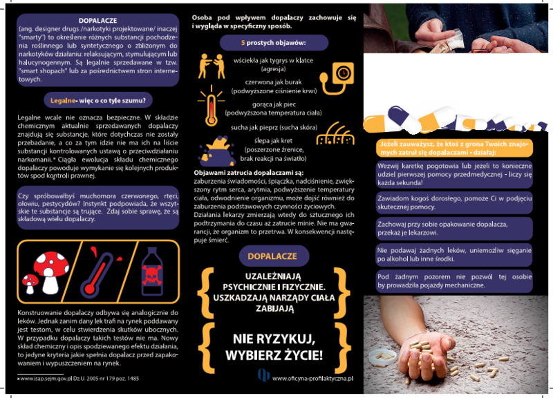 Ulotka: Dopalacze...Dostrzegaj - Rozmawiaj - Przeciwdziałaj (Młodzież)