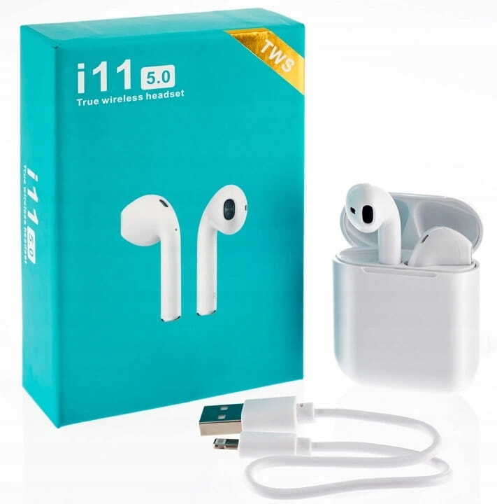 Słuchawki bezprzewodowe i11 TWS Bluetooth 5.0 białe