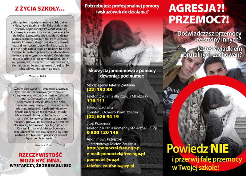 Ulotka: Profilaktyka agresji i przemocy rówieśniczej