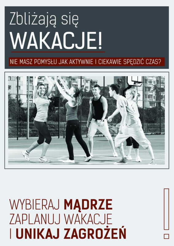 Plakat: Aktywne i bezpieczne spędzanie wakacji