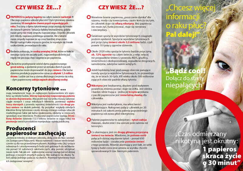 Ulotka: Profilaktyka uzależnienia od nikotyny dla młodzieży