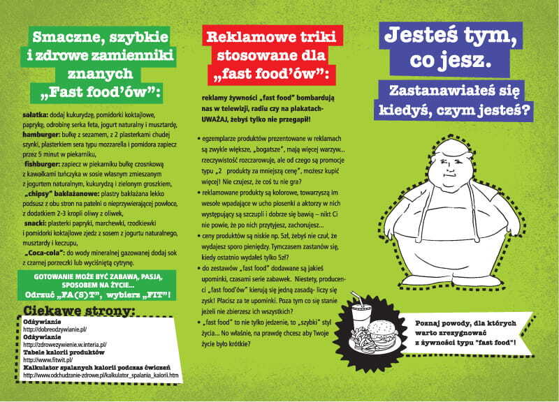 Ulotka: Profilaktyka fast food w diecie
