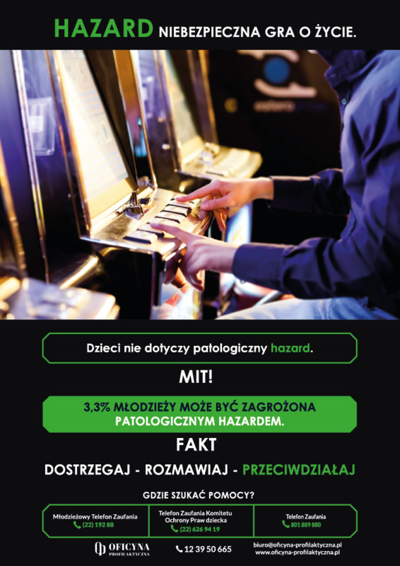 Plakat: Hazard niebezpieczna gra o życie (Rodzice)