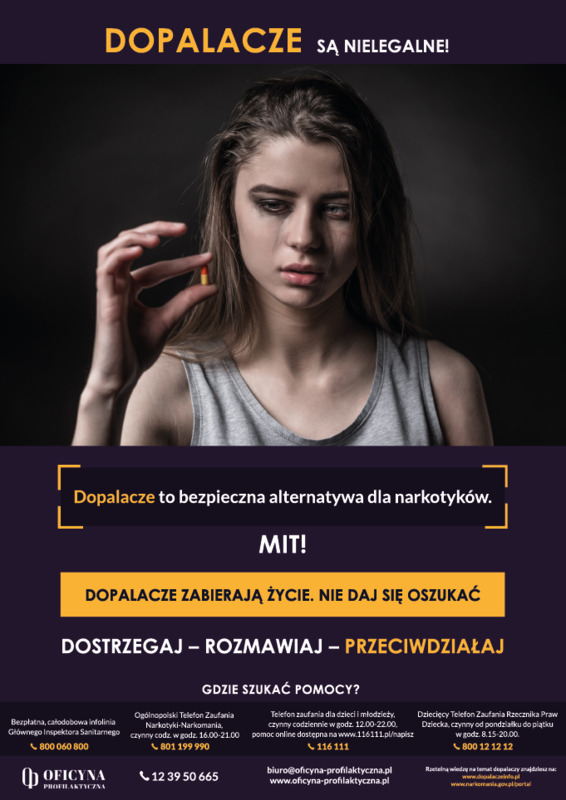 Plakat: Dopalacze zabierają życie (Młodzież)