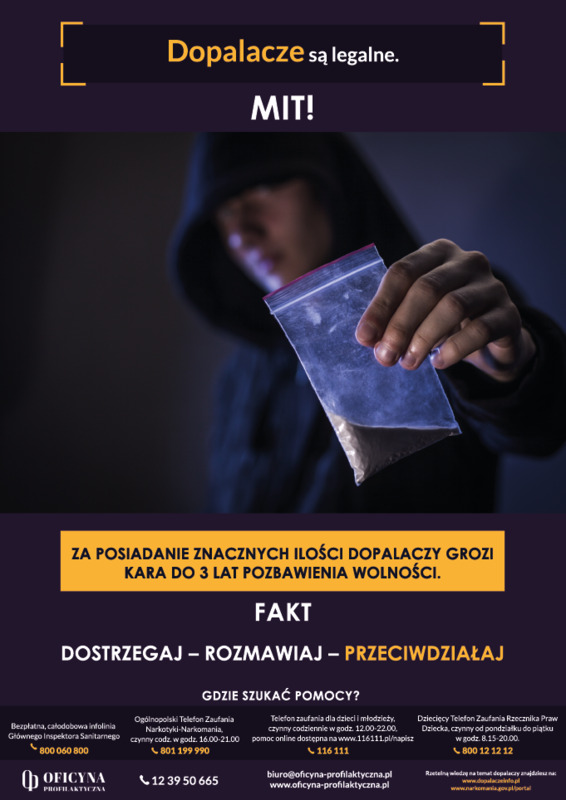 Plakat: Dopalacze Dostrzegaj Rozmawiaj Pomagaj (Pedagodzy)
