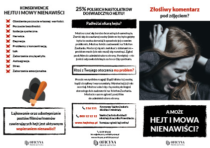 Ulotka: Hejt i mowa nienawiści (Młodzież)