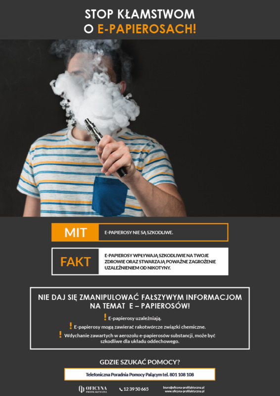 Plakat: E-papierosy (Dorośli)