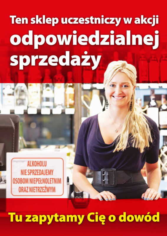 Plakat: Profilaktyka niezgodnej z prawem sprzedaży napojów alkoholowych