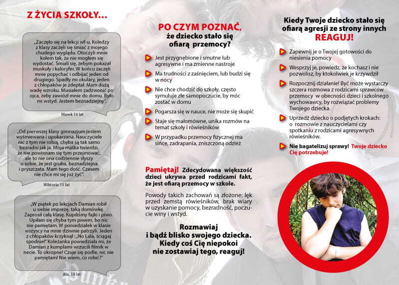 Ulotka: Profilaktyczna rola rodzica w obliczu doświadczania i stosowania przemocy przez dziecko