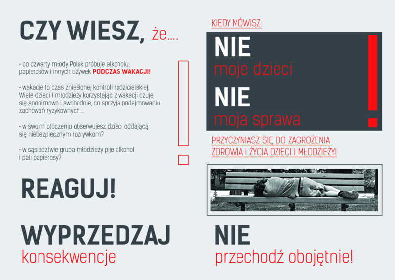 Ulotka: Bezpieczne wakacje w Twoim mieście (dla mieszkańców)