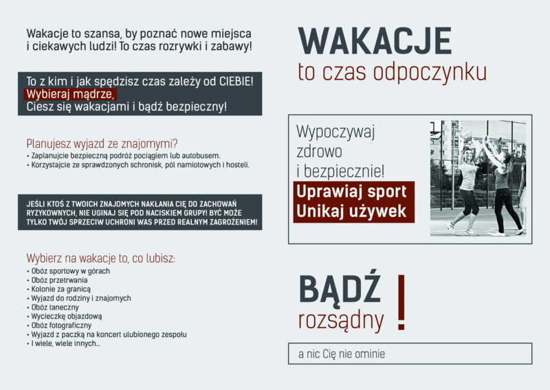 Ulotka: Aktywne i bezpieczne spędzanie wakacji