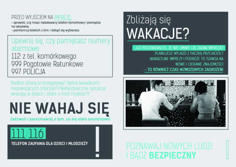 Ulotka: Jak bezpiecznie poznawać nowych ludzi
