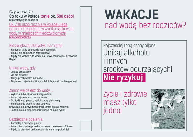 Ulotka: Bezpieczny wypoczynek nad wodą